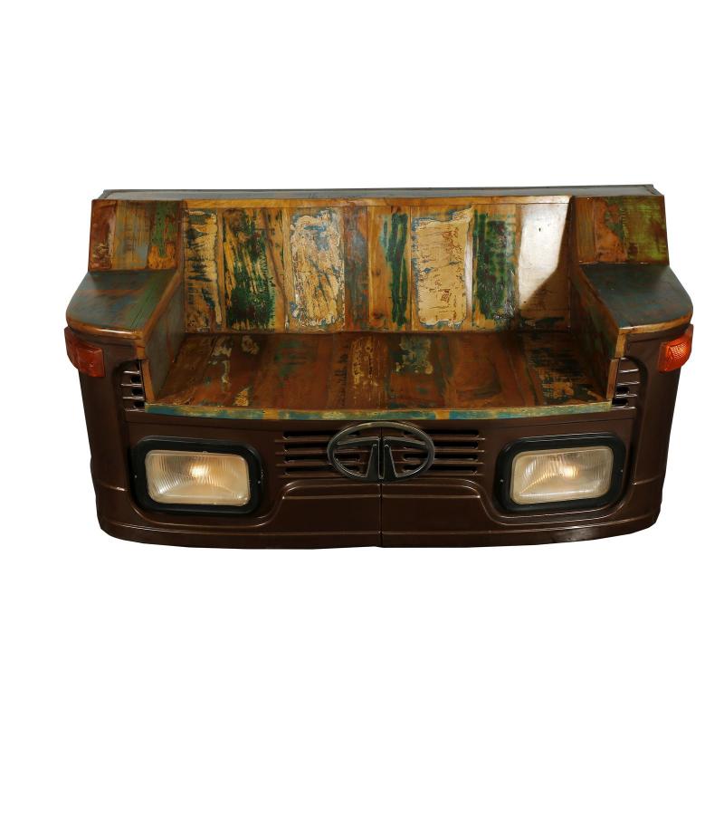 WOOD/IRON INDUSTRIAL SOFA