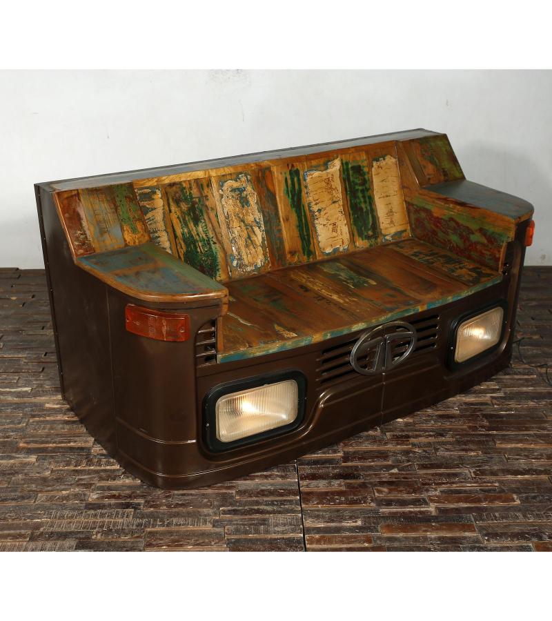 WOOD/IRON INDUSTRIAL SOFA