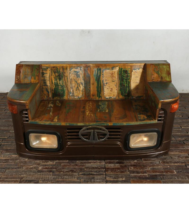 WOOD/IRON INDUSTRIAL SOFA