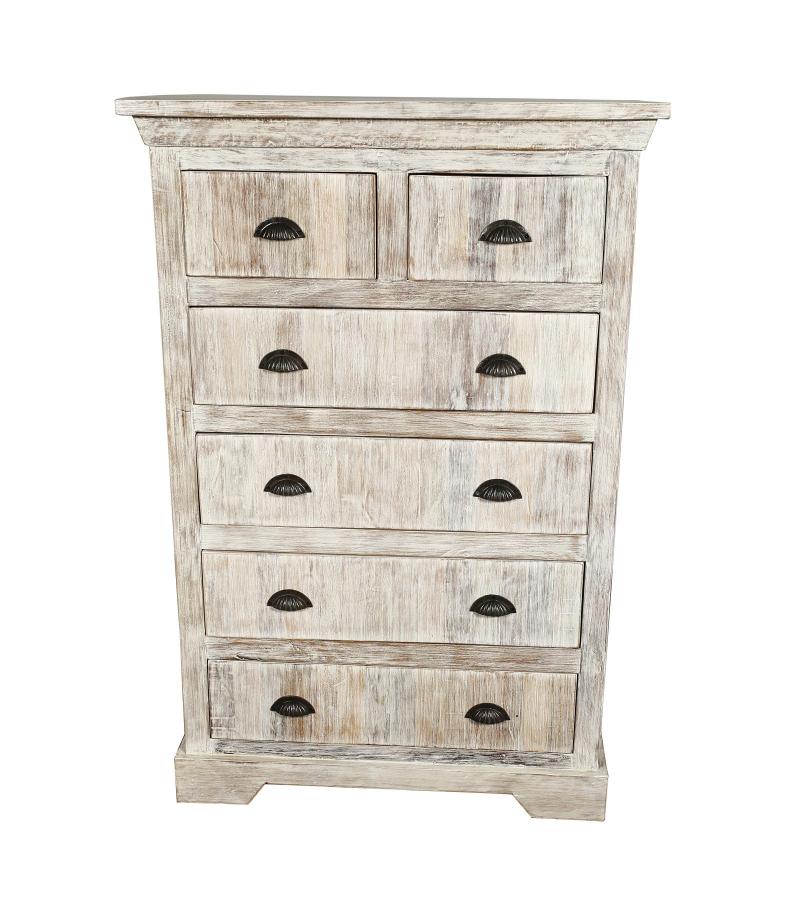 SOLID RECLAIMED TEAK WOOD 6 DRAWER DRESSER CHEST BUREAU SIDEBOARD