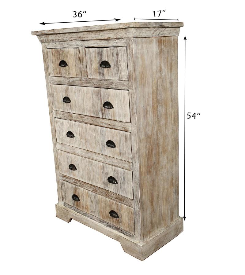 SOLID RECLAIMED TEAK WOOD 6 DRAWER DRESSER CHEST BUREAU SIDEBOARD