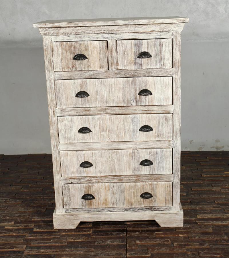 SOLID RECLAIMED TEAK WOOD 6 DRAWER DRESSER CHEST BUREAU SIDEBOARD
