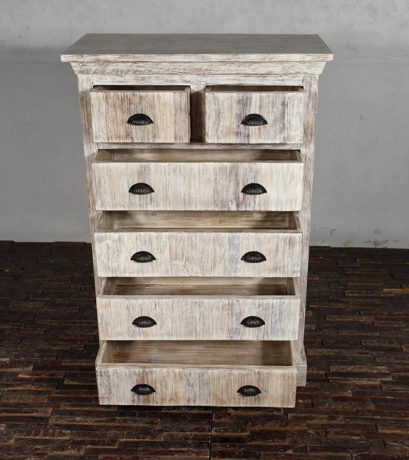 SOLID RECLAIMED TEAK WOOD 6 DRAWER DRESSER CHEST BUREAU SIDEBOARD