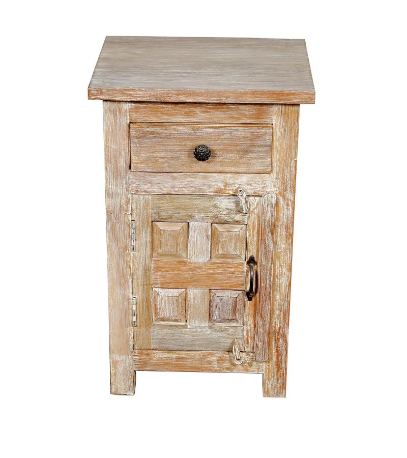 SOLID RECLAIMED TEAK WOOD END TABLE / NIGHTSTAND
