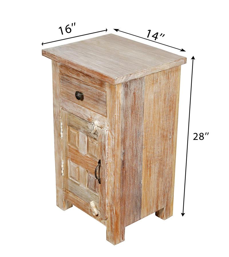 SOLID RECLAIMED TEAK WOOD END TABLE / NIGHTSTAND
