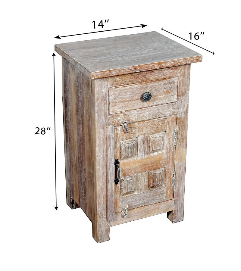 SOLID RECLAIMED TEAK WOOD END TABLE / NIGHTSTAND
