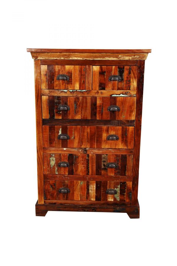 SOLID RECLAIMED TEAK WOOD 6 DRAWER DRESSER CHEST BUREAU SIDEBOARD