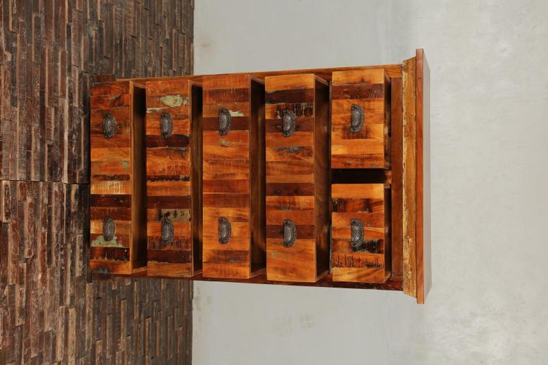 SOLID RECLAIMED TEAK WOOD 6 DRAWER DRESSER CHEST BUREAU SIDEBOARD