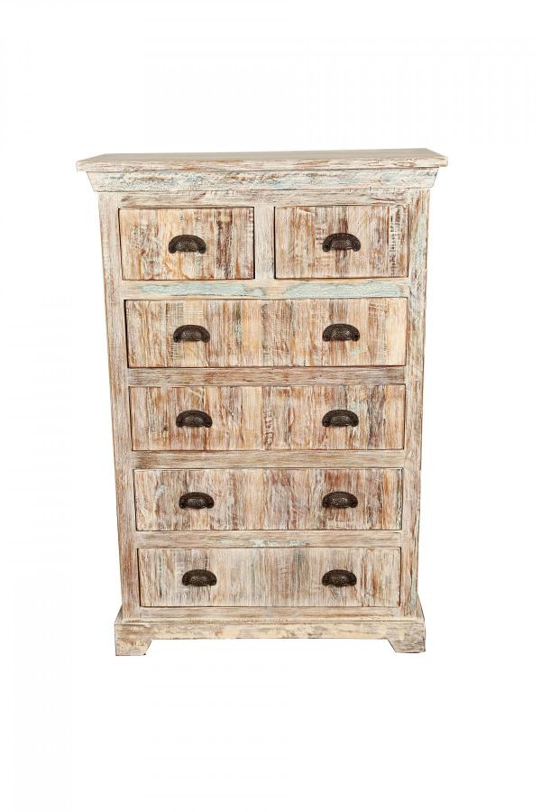 SOLID RECLAIMED TEAK WOOD 6 DRAWER DRESSER CHEST BUREAU SIDEBOARD