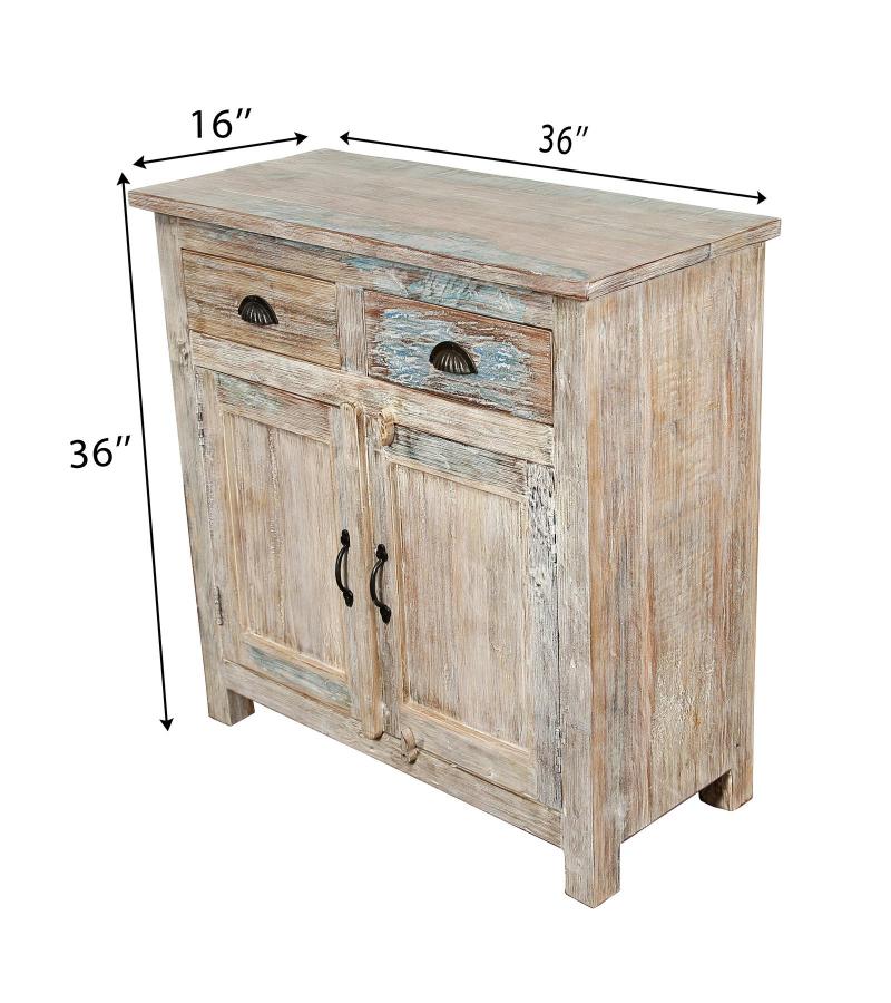 SOLID RECLAIMED TEAK SIDEBOARD 2 DRAWERS & 2 DOORS