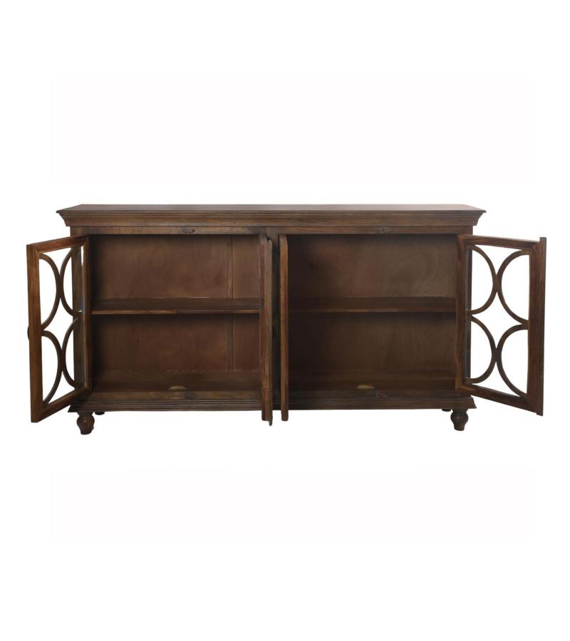 SOLID  WOOD & GLASS SIDEBOARD