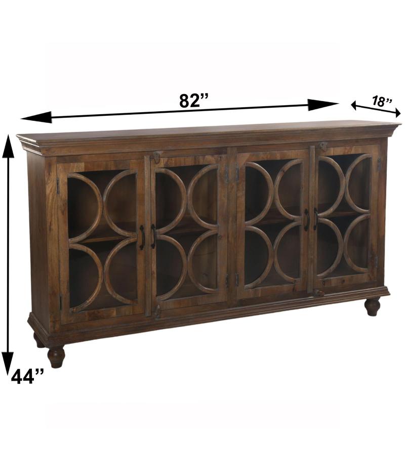 SOLID  WOOD & GLASS SIDEBOARD