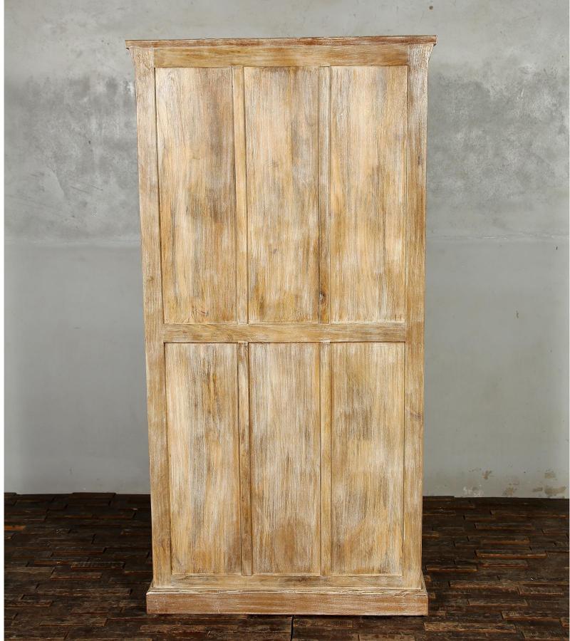 CARVED SOLID RECLAIMED TEAK WOOD WARDROBE ARMOIRE CABINET