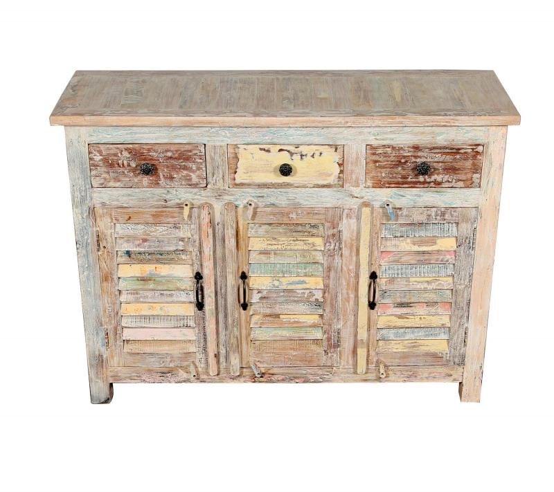 RECLAIMED TEAK 3 DRAWER / 3 DOOR SIDEBOARD / CABINET