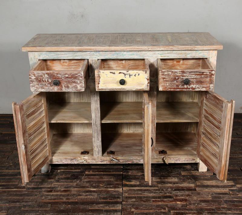 RECLAIMED TEAK 3 DRAWER / 3 DOOR SIDEBOARD / CABINET