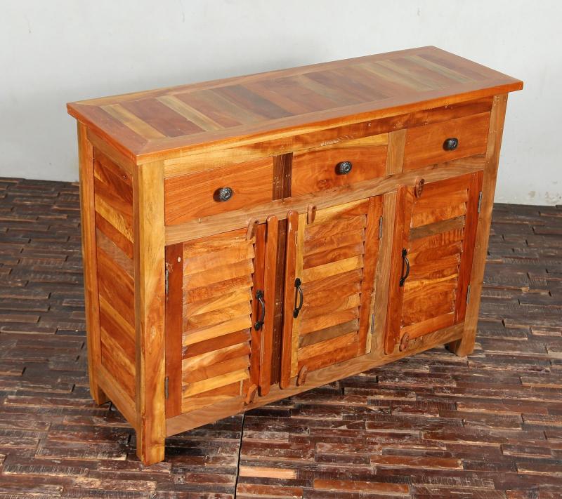 RECLAIMED TEAK 3 DRAWER / 3 DOOR SIDEBOARD / CABINET