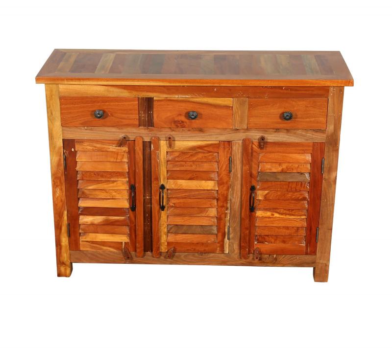 RECLAIMED TEAK 3 DRAWER / 3 DOOR SIDEBOARD / CABINET