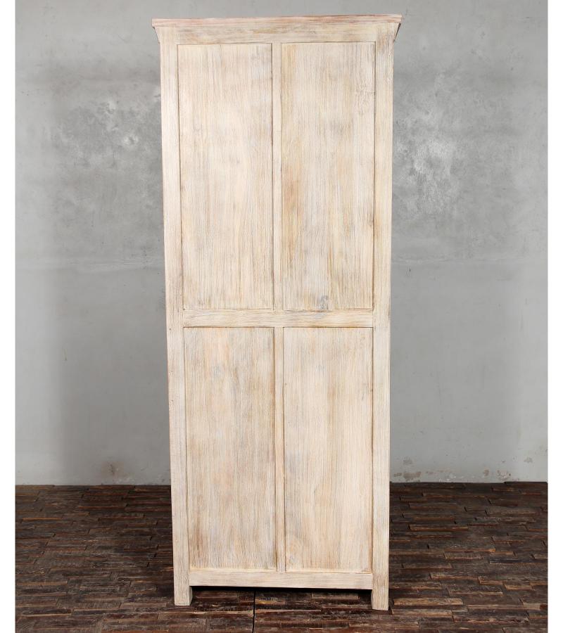 RECLAIMED TEAK 2 PC WOOD & GLASS CABINET