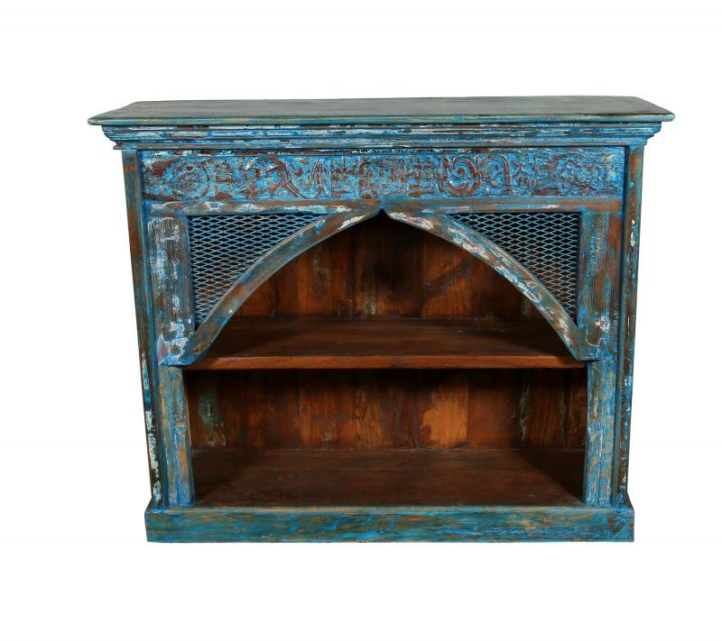 RECLAIMED TEAK DECORATIVE BOOKCASE / CONSOLE