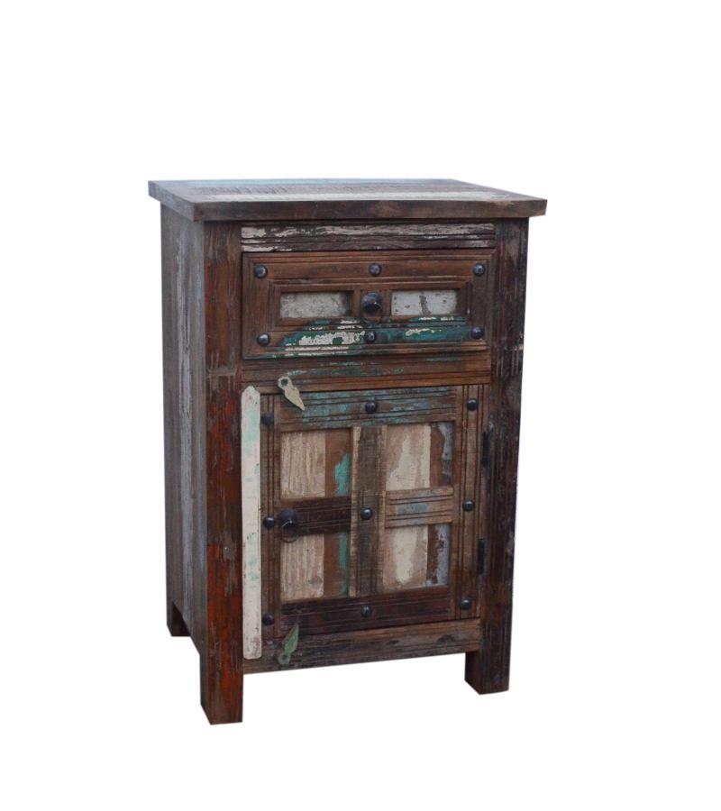 RECLAIMED WOOD 1 DRAWER END TABLE / NIGHTSTAND