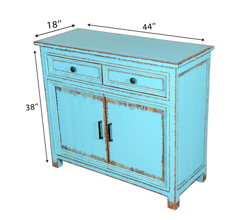 Solid Reclaimed Teak Wood 2 Door, 2 Drawer Sideboard Console Server