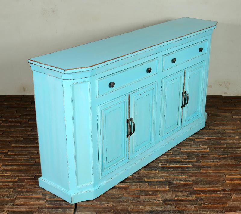 Solid Reclaimed Teak Wood 4 Door, 2 Drawer Sideboard Console Server