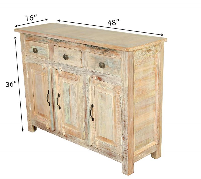 SOLID RECLAIMED TEAK 3 DOOR, 3 DRAWER  CABINET CONSOLE SIDEBOARD