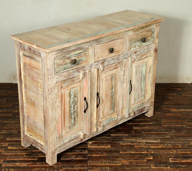 SOLID RECLAIMED TEAK 3 DOOR, 3 DRAWER  CABINET CONSOLE SIDEBOARD