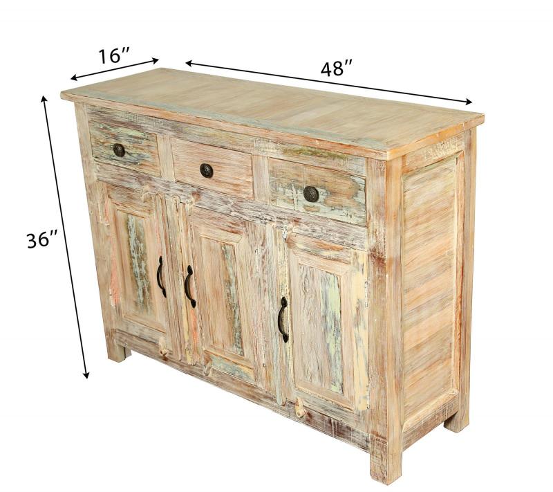 SOLID RECLAIMED TEAK 3 DOOR, 3 DRAWER  CABINET CONSOLE SIDEBOARD