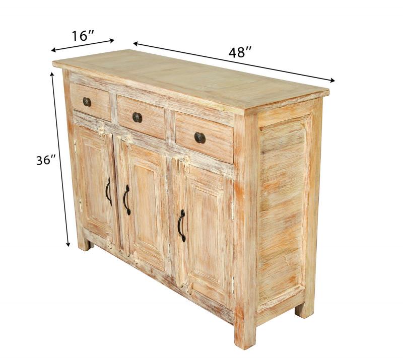 SOLID RECLAIMED TEAK 3 DOOR, 3 DRAWER  CABINET CONSOLE SIDEBOARD