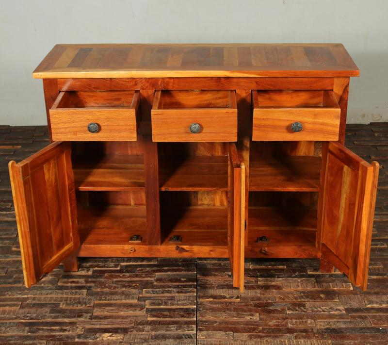 SOLID RECLAIMED TEAK 3 DOOR, 3 DRAWER  CABINET CONSOLE SIDEBOARD