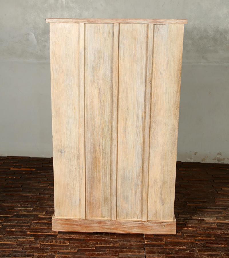 Solid Reclaimed Teak Wood Dresser Bureau Chest w/ Carved Detail