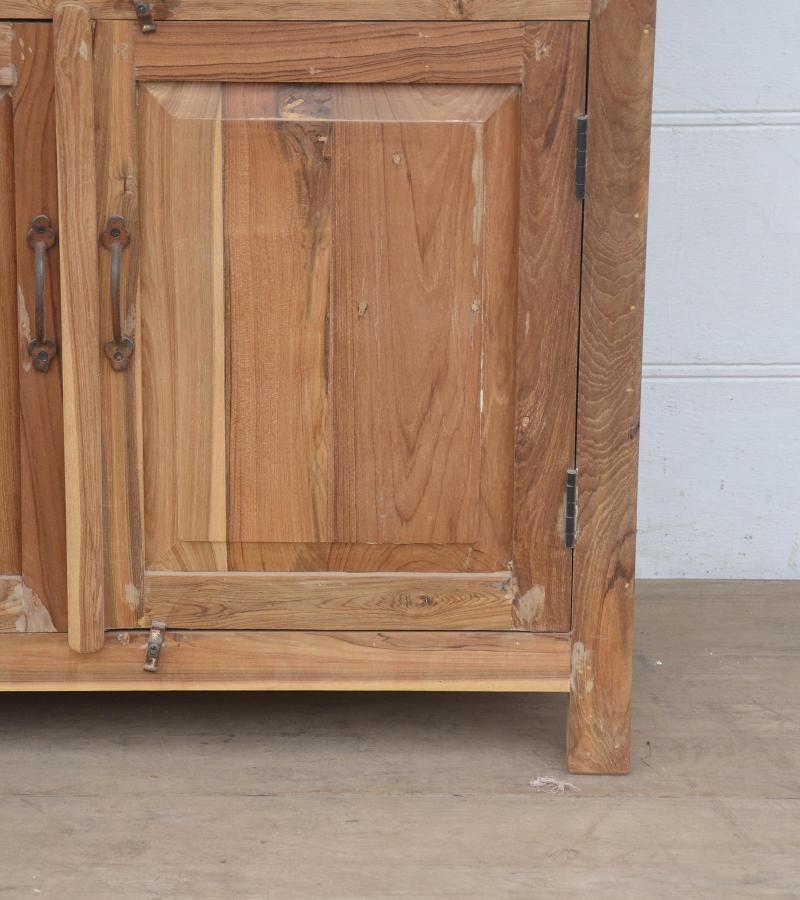 SOLID RECLAIMED TEAK WOOOD & GLASS HUTCH