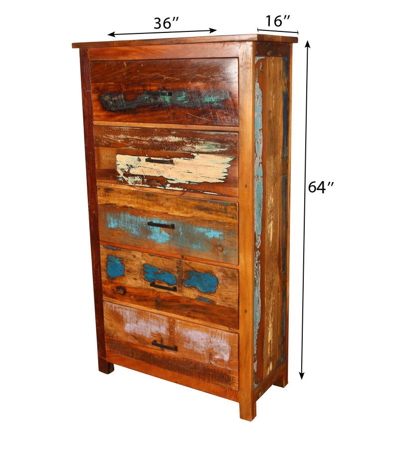 Solid Reclaimed Teak Wood Dresser Bureau Chest 