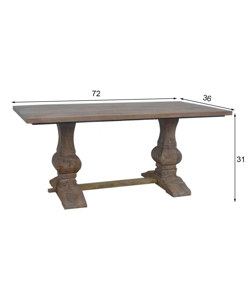 SOLID WOOD PEDESTAL DINING TABLE 