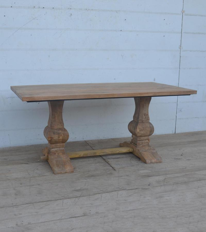 SOLID WOOD PEDESTAL DINING TABLE 