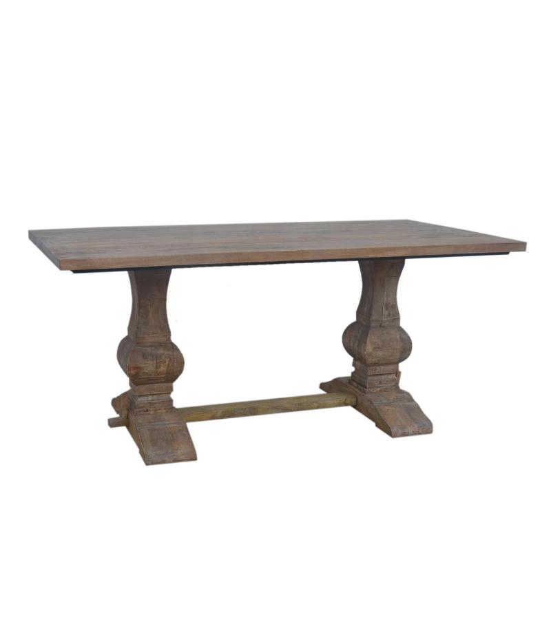 SOLID WOOD PEDESTAL DINING TABLE 