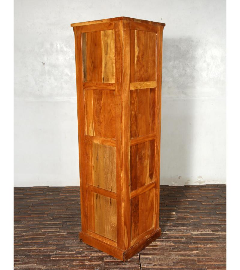 SOLID RECLAIMED TEAK WOOD & GLASS CORNER CABINET