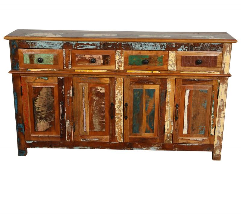 SOLID RECLAIMED TEAK WOOD SIDEBOARD 4 DOORS / 4 DRAWERS 