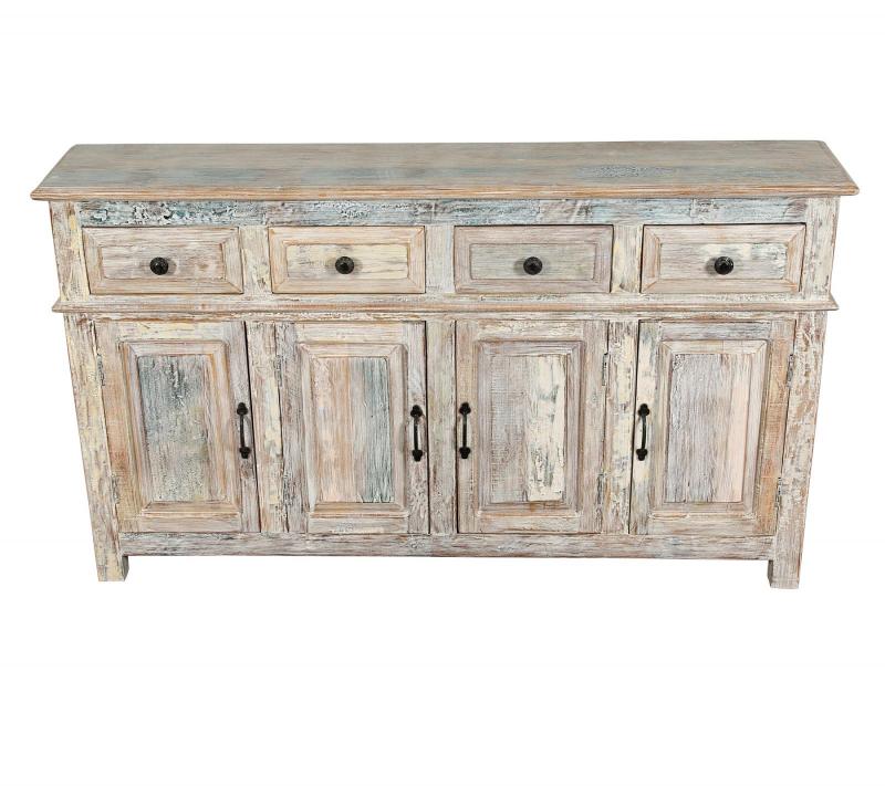 SOLID RECLAIMED TEAK WOOD SIDEBOARD 4 DOORS / 4 DRAWERS 