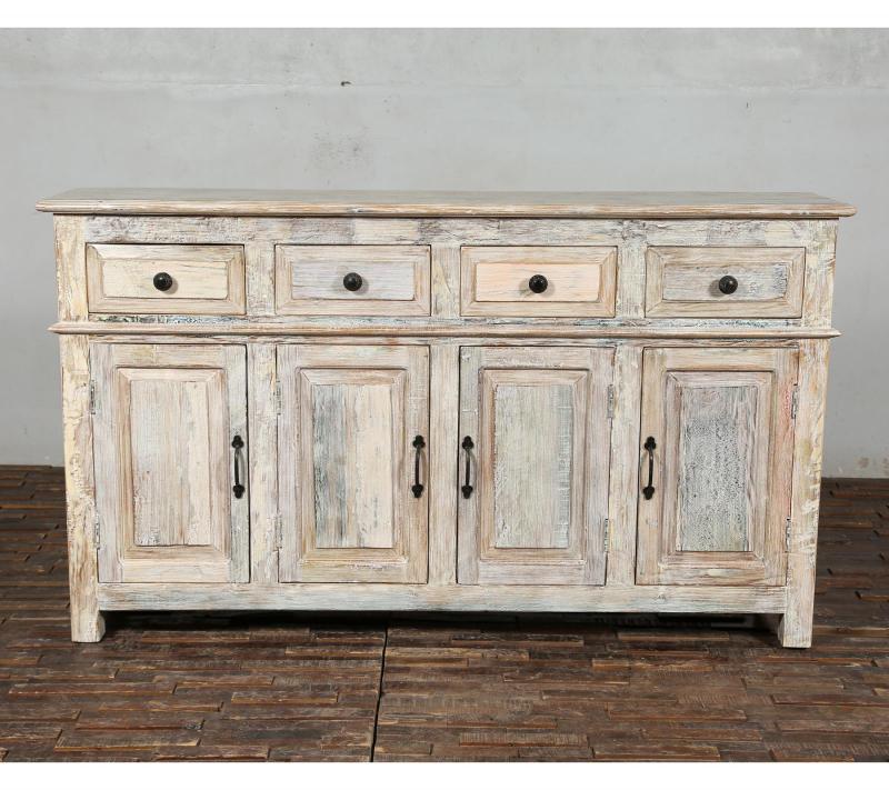 SOLID RECLAIMED TEAK WOOD SIDEBOARD 4 DOORS / 4 DRAWERS 