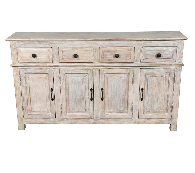 SOLID RECLAIMED TEAK WOOD SIDEBOARD 4 DOORS / 4 DRAWERS 