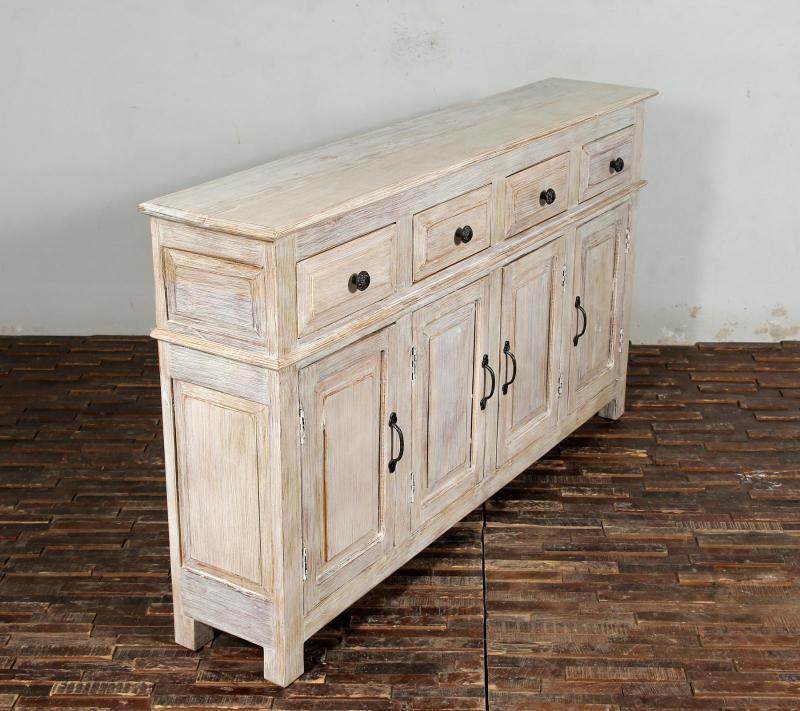 SOLID RECLAIMED TEAK WOOD SIDEBOARD 4 DOORS / 4 DRAWERS 