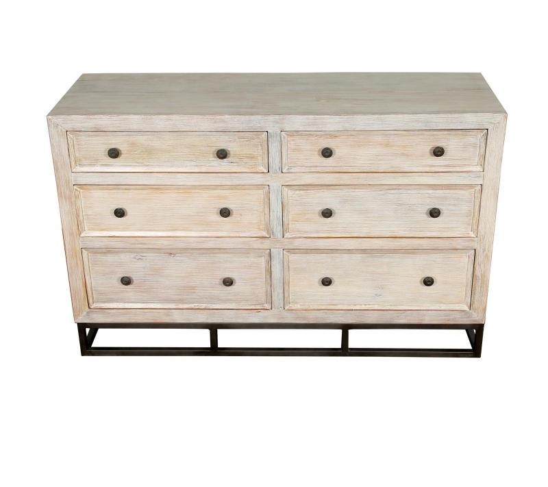 SOLID RECLAIMED TEAK WOOD 6 DRAWER DRESSER CHEST BUREAU SIDEBOARD