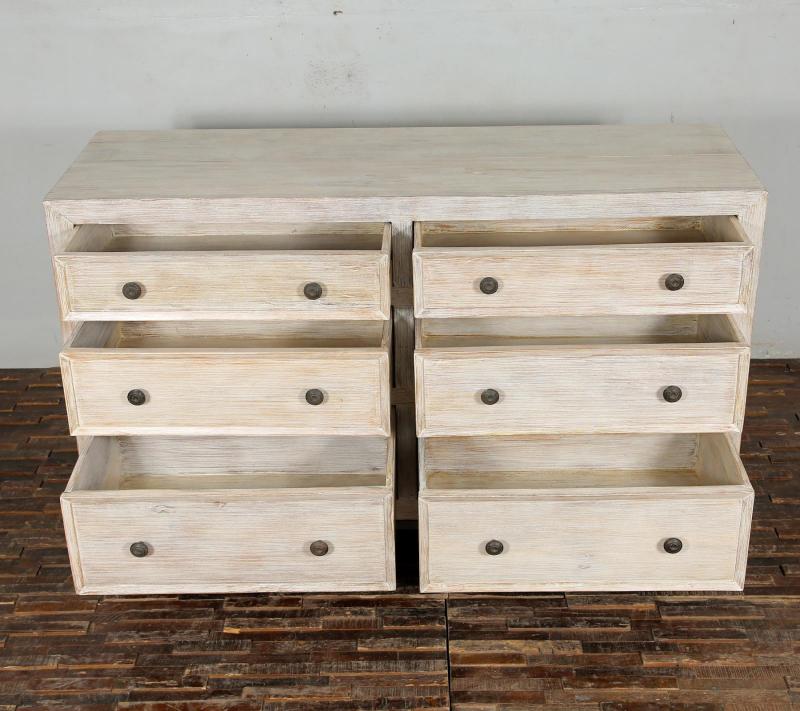 SOLID RECLAIMED TEAK WOOD 6 DRAWER DRESSER CHEST BUREAU SIDEBOARD