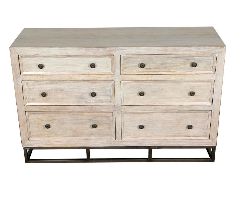 SOLID RECLAIMED TEAK WOOD 6 DRAWER DRESSER CHEST BUREAU SIDEBOARD