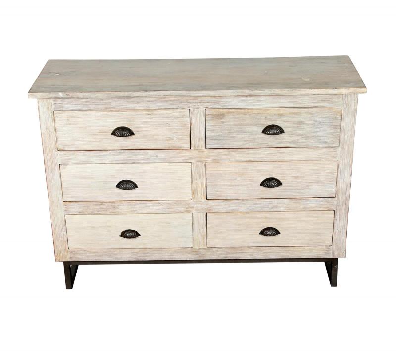 SOLID RECLAIMED TEAK WOOD 6 DRAWER DRESSER CHEST BUREAU SIDEBOARD