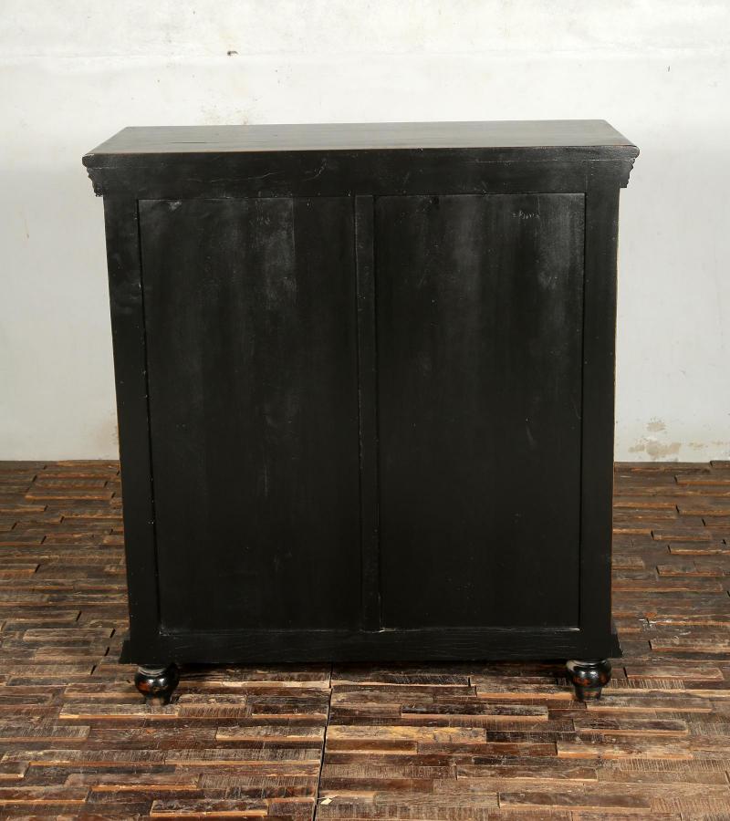 SOLID HAND CARVED RECLAIMED TEAK 2 DOOR DECORATIVE STORAGE CABINET