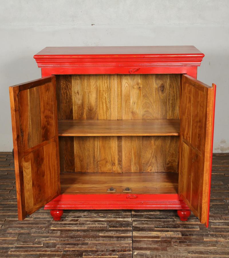 SOLID HAND CARVED RECLAIMED TEAK 2 DOOR DECORATIVE STORAGE CABINET