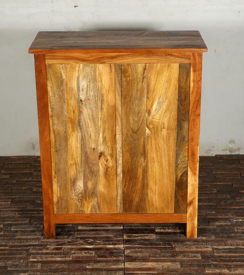 SOLID RECLAIMED TEAK WOOD HAND CARVED DRESSER BUREAU CABINET 5 DRAWERS